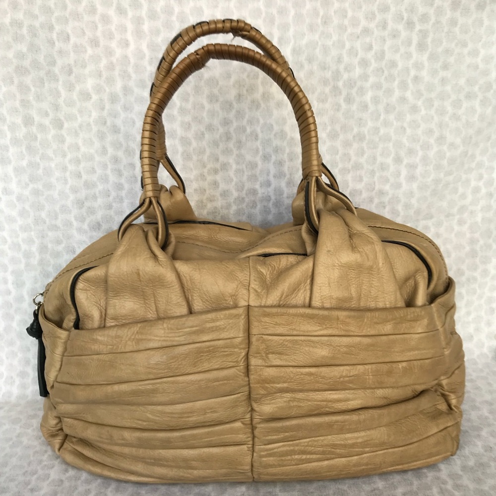 Dautore large cream leather satchel